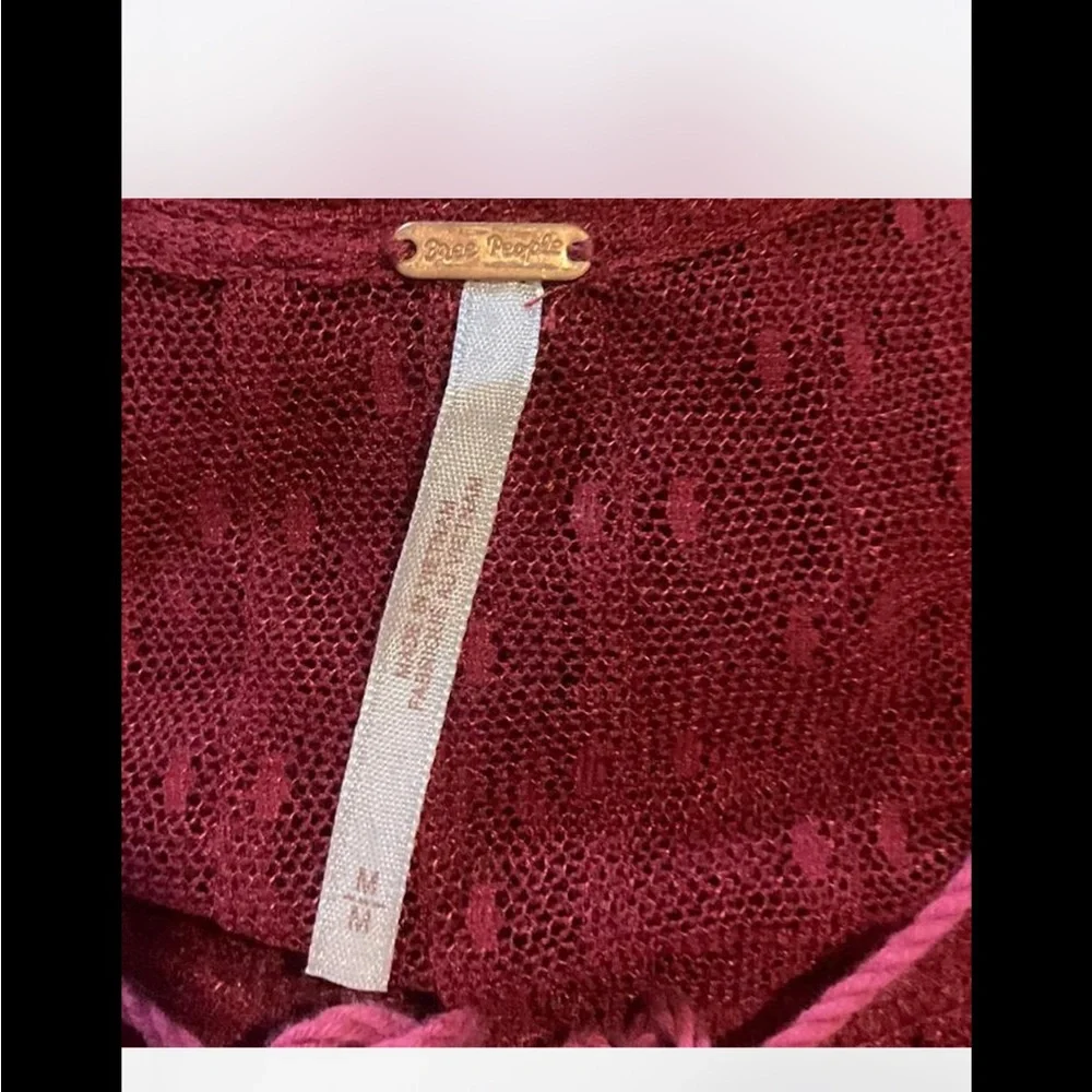 Free People‎ Burgundy boho festival Blouse